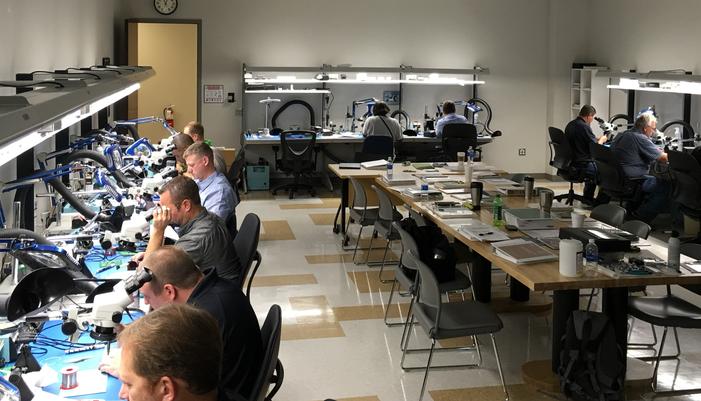Instructor-led electronics manufacturing training classroom